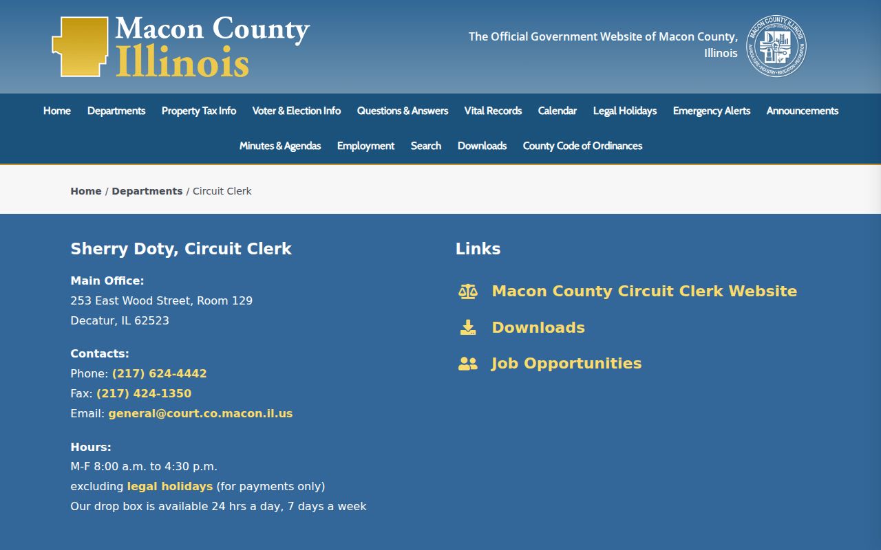 Macon County Circuit Clerk records counter information