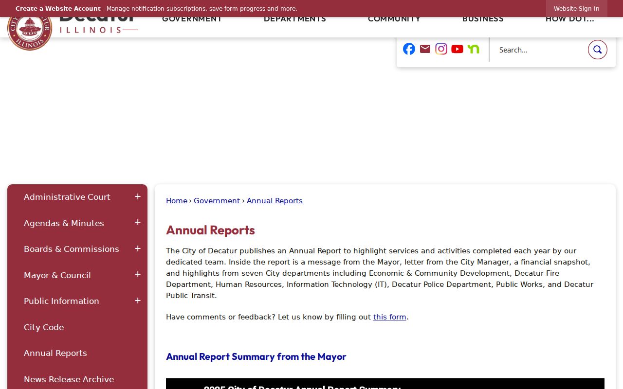 Macon County criminal history Decatur annual reports